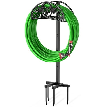 Garden Hose Holder, Water Hose Stand Freestanding Metal Hose Hanger, Detachable Heavy Duty Hose Storage Stand for Outdoor (Lovebirds)
