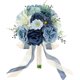 thumbnail image 1 of Ramos de boda para novia, dama de honor, rosas artificiales de color azul polvoriento, ramos de novia para novia, boda, propuesta de matrimonio, fiesta, decoración de iglesia, 1 of 4