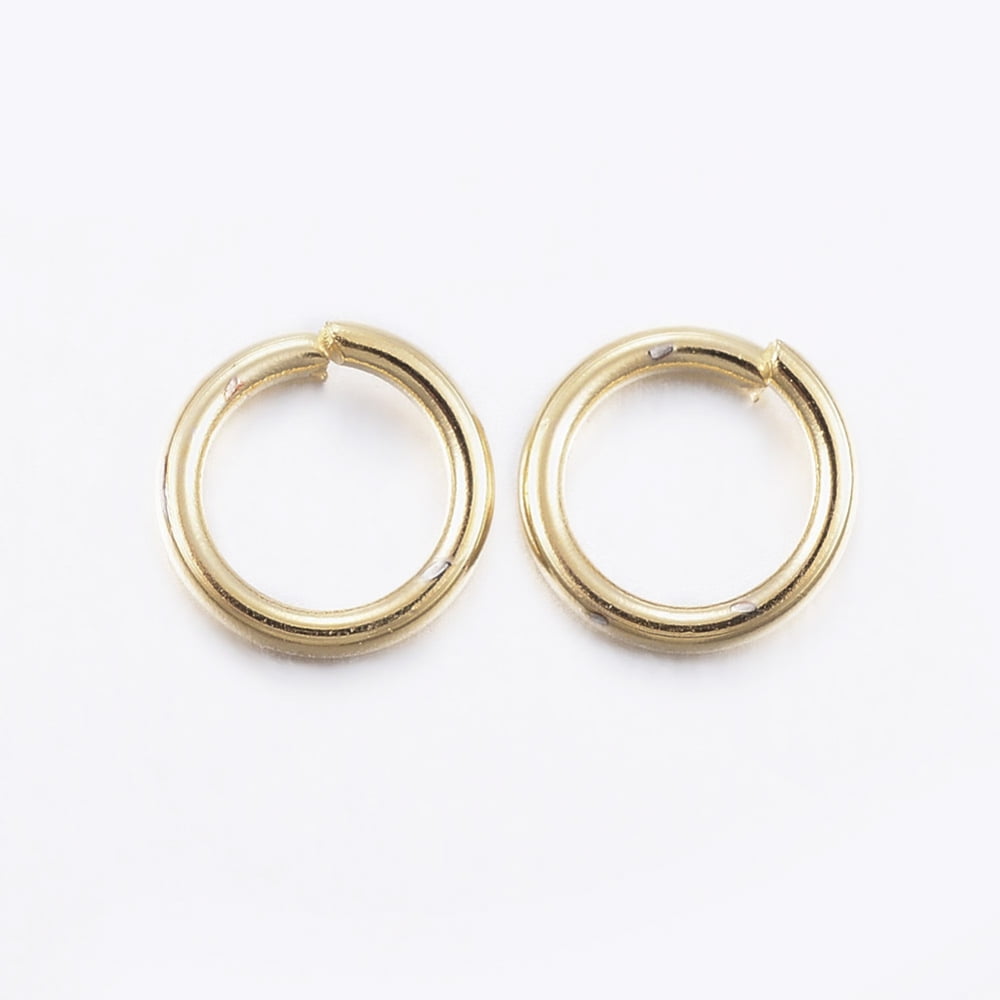 304 Stainless Steel Open Jump Rings Round Real 24K Gold Plated 15 Gauge 9x1.5mm Inner Diameter: 6mm DIY