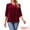 Wine Red, variant on DARING DIVA Women's Velvet V Neck 3/4 Puff Sleeve Casual Blouse L Wine Red