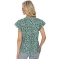 thumbnail image 7 of Sexy Dance Womens Tops Dressy Floral Short Sleeve T-Shirts Trendy Ruffle Loose V-Neck Tunic Tops Beach Boho Casual Tee, 7 of 7