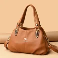 thumbnail image 2 of Bolsos de mano de cuero suave de alta calidad de lujo, bolsos cruzados retro de diseñador para mujer, bolso de mensajero de hombro de gran capacidad para mujer, 2 of 5