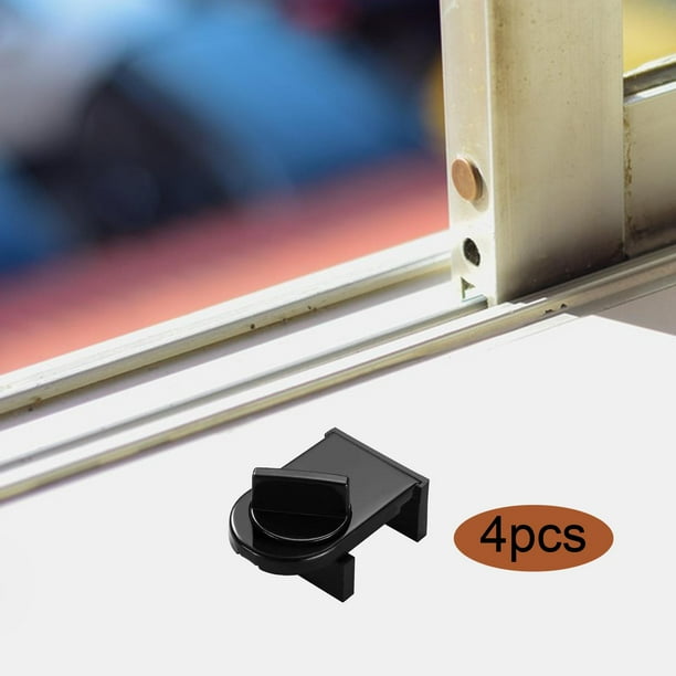 4 Piezas Cerradura de Ventana Corredera Perfecl Negro Seguridad Infantil Fácil de Instalar