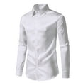 thumbnail image 3 of lcziwo Today's Sales of The Day Dress Shirts for Men Luxury Satin Shiny Silk Party Prom Shirt Slim Fit Long Sleeve Button Down Shirts Business Casual Outfits, 3 of 8