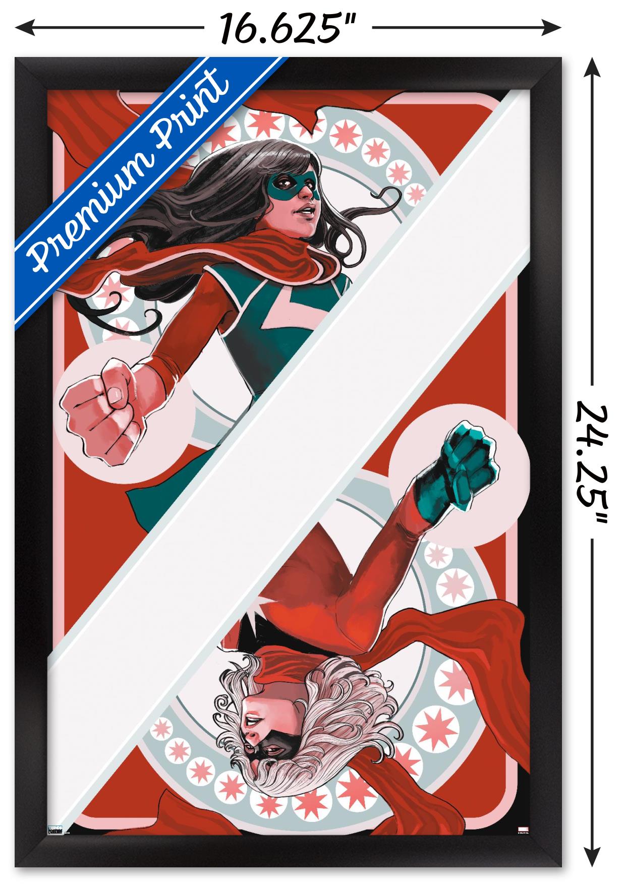 Marvel Comics - Ms. Marvel - Ms. Marvel & Ms. Marvel #1 Wall Poster, 14.725" x 22.375", Framed
