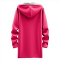 thumbnail image 5 of XFLWAM Womens Long Hoodies Jacket Zip Up Sherpa Fleece Lined Jackets Winter Warm Coats Casual Drawstring Overcoat with Pocket Hot Pink S, 5 of 5