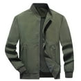 thumbnail image 1 of Veste pour Homme, Col Montant Décontracté Manches Longues Légère Extérieure à Fermeture Éclair, pour Usage Quotidien et Sport, 1 of 8
