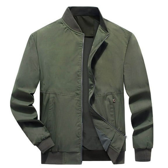 CaiJunJia Men's Casual Varsity Jacket Vintage Lightweight Bomber Jackets