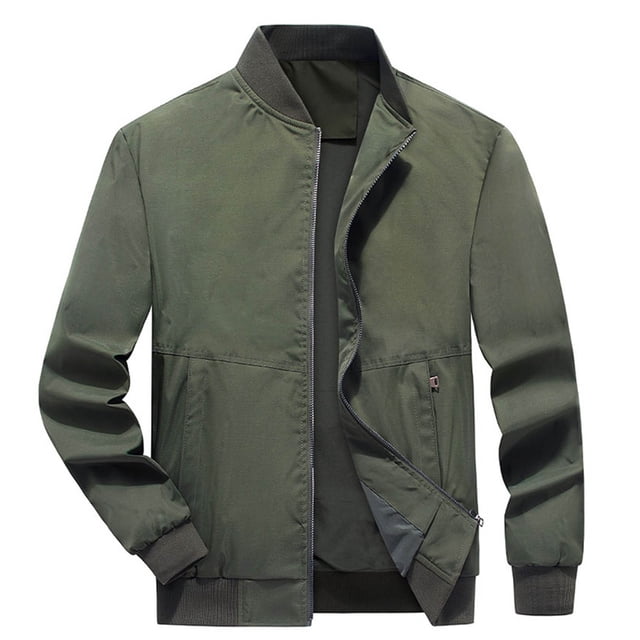 Veste pour Homme, Col Montant Décontracté Manches Longues Légère Extérieure à Fermeture Éclair, pour Usage Quotidien et Sport
