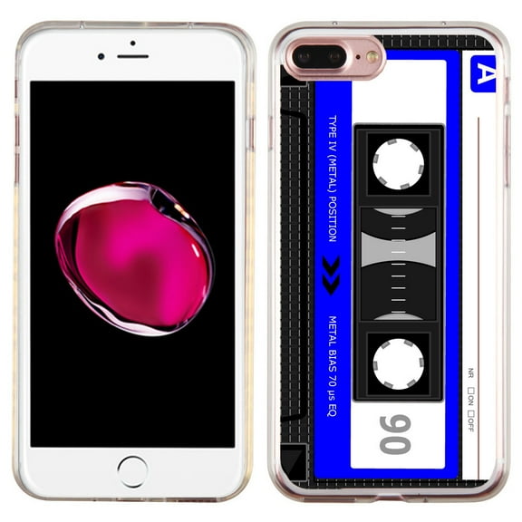 Slim-Fit Case for Apple iPhone 8 PLUS / 7 PLUS, OneToughShield ® Premium TPU Gel Protector Phone Case - Cassette Blue
