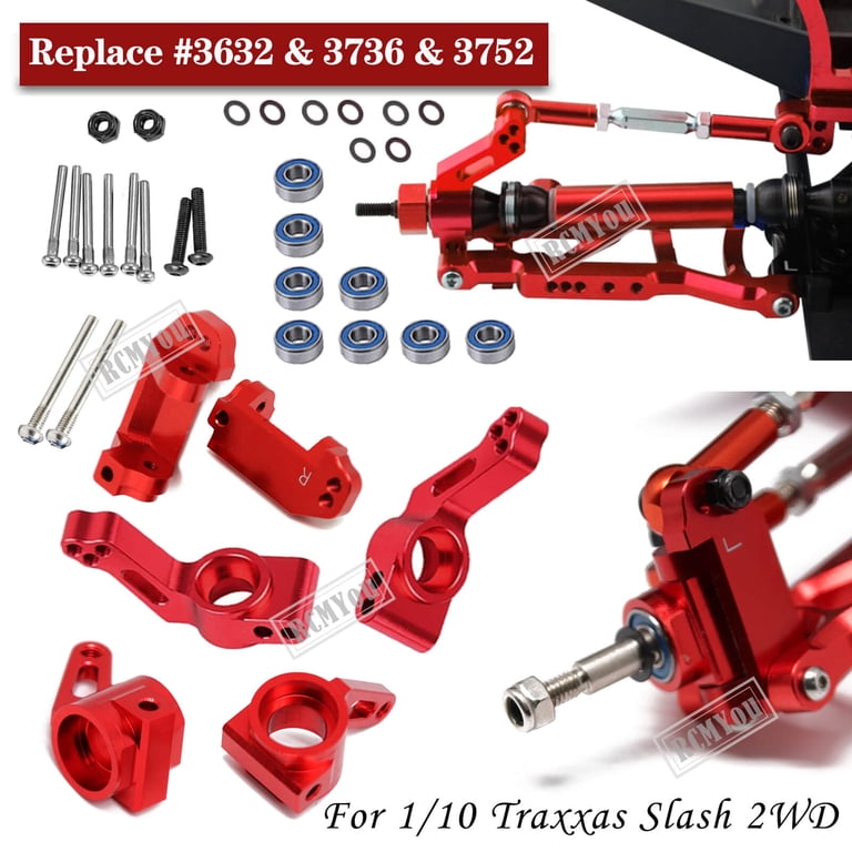 RCHuiWow Aluminum Motor Mount Upgrade For Traxxas Slash 4x4 & Slash 4x4 VXL 1/10 RC Car - Red