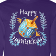 thumbnail image 4 of Inktastic Happy Hanukkah Dreidel and Laurels Long Sleeve T-Shirt, 4 of 5