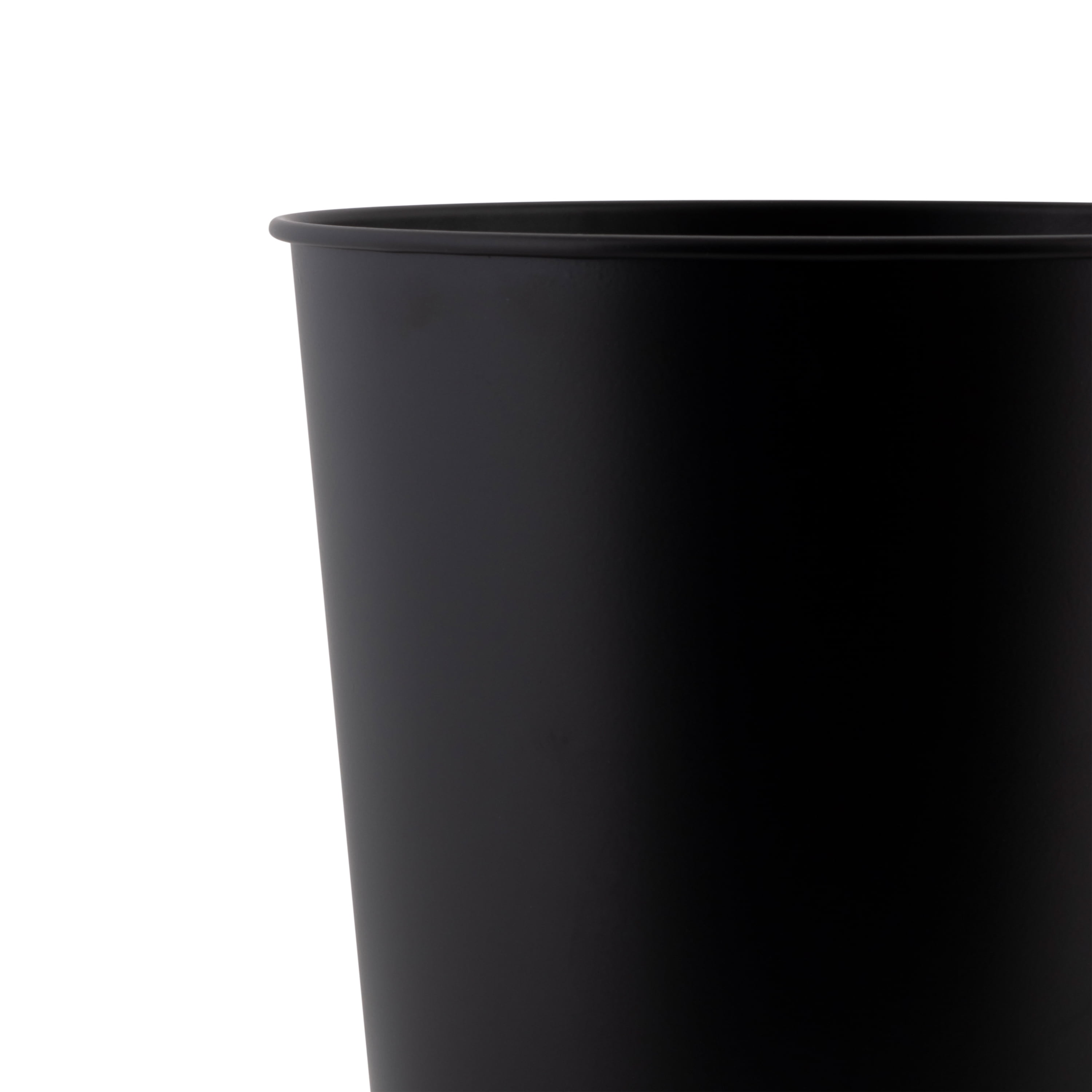 Bath Bliss 2 Pack 1.3 gal Iron Bathroom Trash Can, Matte Black