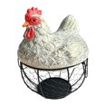thumbnail image 1 of Cesta para almacenar huevos, soporte para huevos frescos, organizador redondo rústico, caja decorativa para recoger huevos, contenedor para encimera. Blanco, 1 of 8