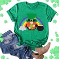 thumbnail image 2 of Patrick's Day Mujer Casual Manga Corta Impreso Cuello Redondo Blusa Camiseta Señoras Tops Pompotops hkajfhjk460556, 2 of 6