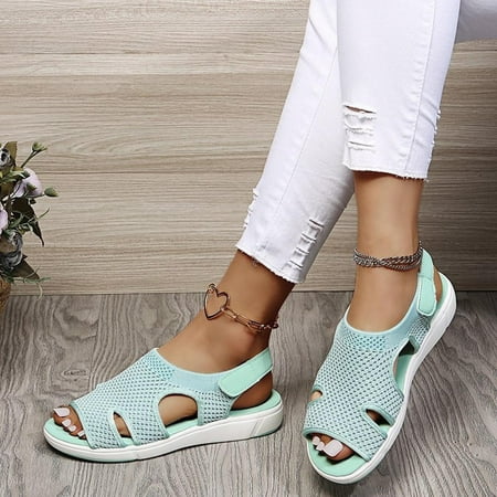 

Wirdiell Summer Ladies Sandals Breathable Elastic Webbing Platform Casual Sandals