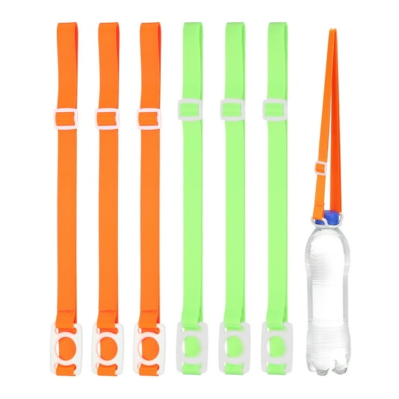 REGALWOVEN Water Bottle Lanyard, Holder Shoulder Strap with Ring Buckle Carrier Clips for Hiking Outdoor Fluorescent/Orange-Green/White