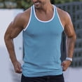thumbnail image 2 of Ierhent Men Tank Tops Mens Casual Tank Tops Waffle Knit Sleeveless Shirt Breathable Tank Shirts Summer Muscle Tee(Blue,L), 2 of 6