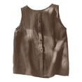 thumbnail image 4 of Tweang Cotton Linen Tops for Women Gauze Shirts Camisole Womens Cotton Linen Sleeveless Tank Tops Fashion Cotton Collared Blouse Running Tennis Yoga Sleeveless Crewneck Cropped Tank Tops Beige M, 4 of 6