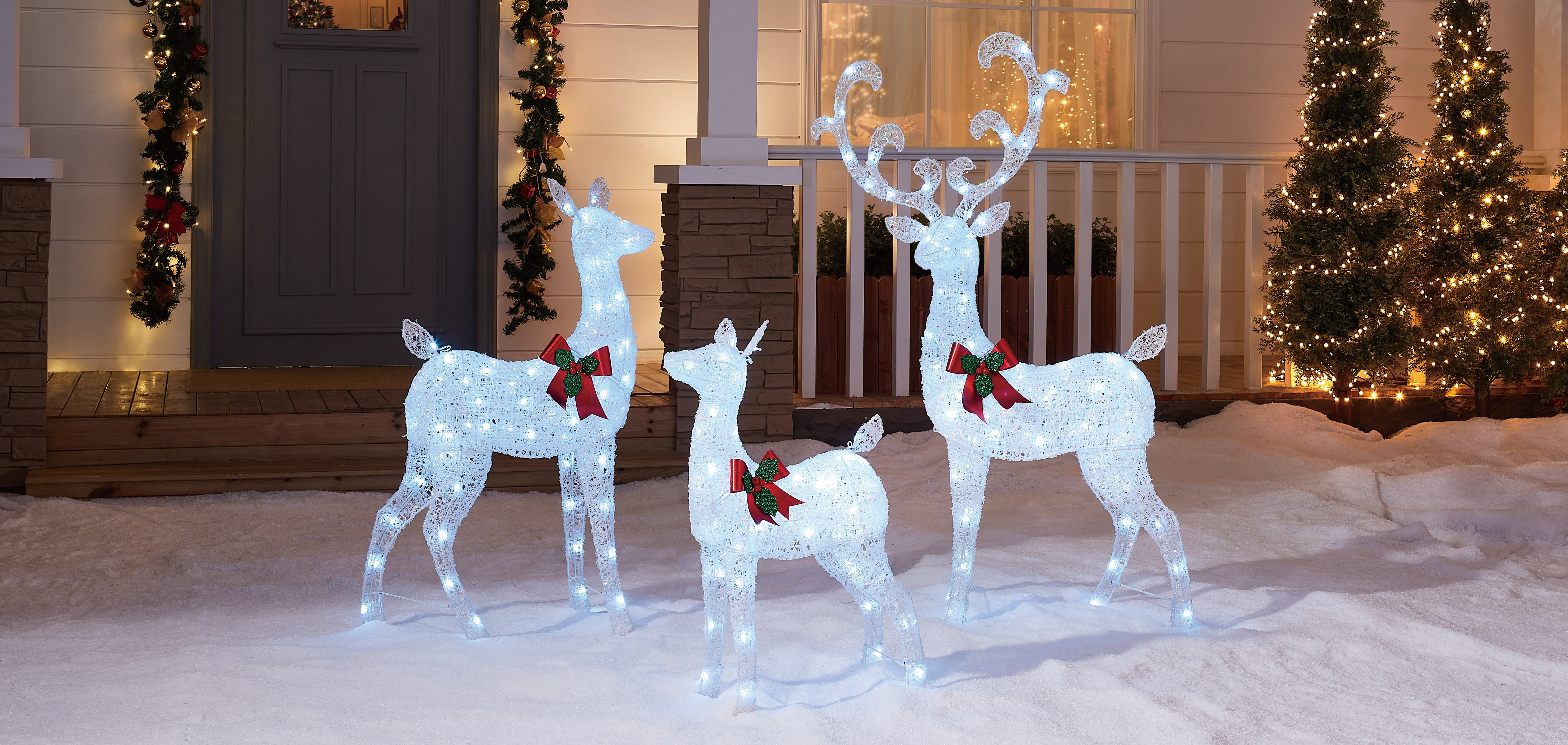 Light-Up LED Christmas  Set of 3 Deer Family Decoration Set, by Holiday Time