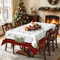 thumbnail image 3 of Nanqianyi Christmas Plaid Rectangle Tablecloth,52x70 Inch,Waterproof Stain Resistant Table Cover For Holiday Dinner Party, 3 of 7