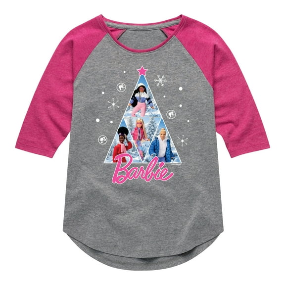 Barbie - Holidays & Christmas - Winter & Snow Time - Toddler & Youth Girls Raglan Graphic T-Shirt