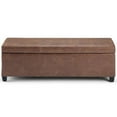 thumbnail image 3 of Trent Home Faux Leather Storage Ottoman Bench in Distressed Umber Brown, 3 of 9