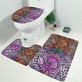 thumbnail image 2 of Multicolor Paisley and Floral Pattern Bathroom Rugs Sets 3 Piece,Toilet Cover Set,Absorbent Non Slip Bathroom Mats Sets with U-Shaped Contour Rug Toilet Rug Set, 2 of 5