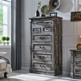thumbnail image 6 of wow97e Farmhouse 7 Drawers Dresser for Bedroom, 57" Tall Wooden Chest of Drawers w/Roman Column, Storage Dressers for Hallway, Living Room, 6 of 7