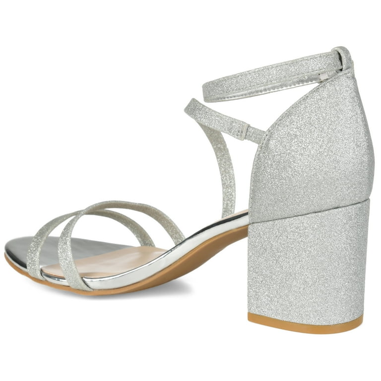 Journee Collection Bella Wide Width, Open Toe, Mid Block Heel