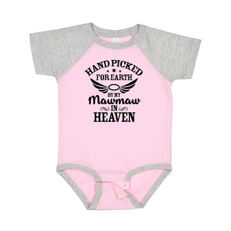 

Inktastic Handpicked for Earth by My Mawmaw in Heaven with Angel Wings Gift Baby Boy or Baby Girl Bodysuit