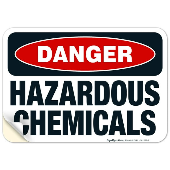 Danger Hazardous Chemicals Sign, OSHA Danger Sign,