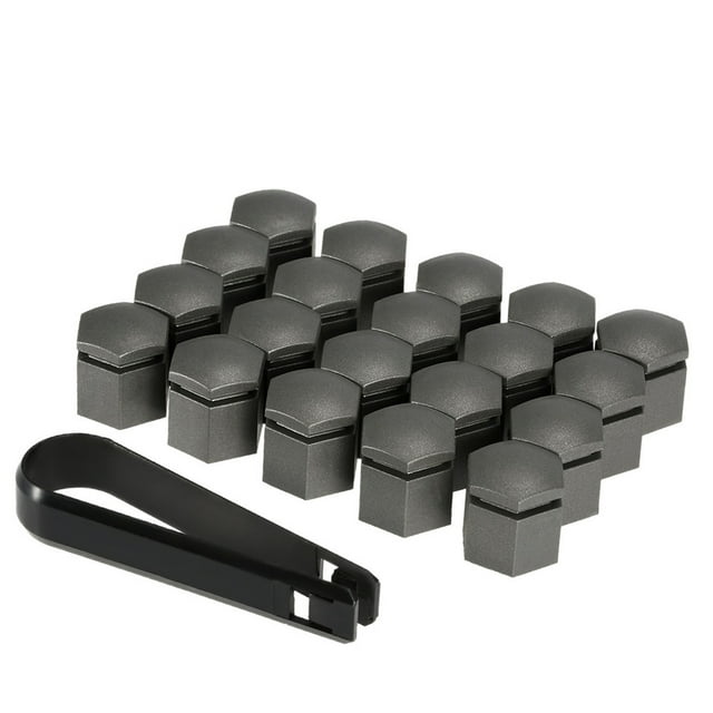 Juego de 20 tapones para tuercas de rueda de 17mm para VAUXHALL, incluye herramienta, altura 20mm, color gris, plástico resistente.