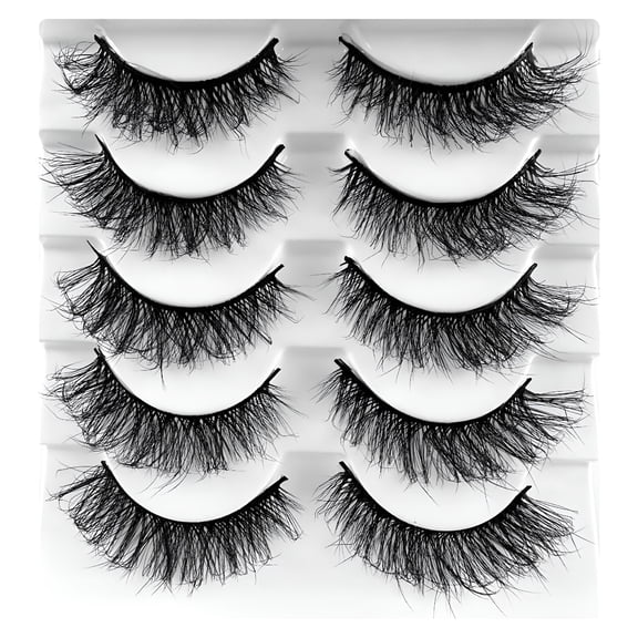 RAGUPEL 2026 New Magnetic Eyelashes with Applicator 5 Pairs of False Eyelashes Fluffy Natural Looking False Eyelashes Multi Layered for Special Occasions,Party Makeup,Daily Wear