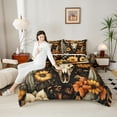 thumbnail image 4 of Manfei Vintage Bull Skull Full Size Comforter Sets,Retro Rustic Flower Bedding Comforter Set,Desert Plant Cactus Bedding Sets For Boys Girls,Microfiber Bedroom Decor Reversible,3 Pieces, 4 of 8