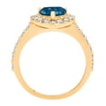 thumbnail image 2 of 2.03 ct Heart Cut Natural London Blue Topaz with Simulated Diamond Halo Accents 14K Yellow Gold Womens Engagement Ring, 2 of 5