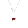 thumbnail image 2 of Delight Jewelry Acrylic 3/4" Maroon Megaphone Silver tone Elegant Infinity Lariat Necklace, 2 of 4