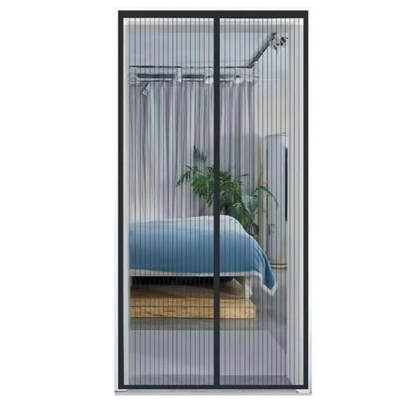 Polyester Magnetics Screen Door Fly Insects Screen Door Net Screen Curtain Full Frame Adhesive Tape Keeps Mosquitoes Insects Bugs Out