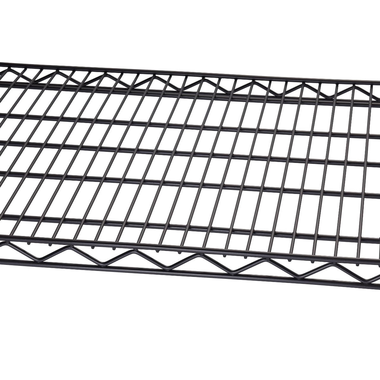 TRINITY 6-Tier 48x18x72 Commercial Wire Shelving w/ Backstands & Wheels, NSF - Black