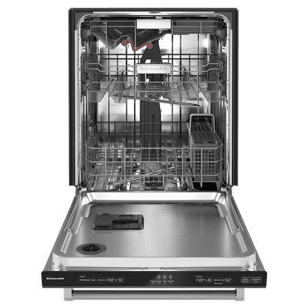 KitchenAid - Top Control Built-In Dishwasher with Stainless Steel Tub, FreeFlex 3rd Rack, 44dBA - Black Stainless Steel