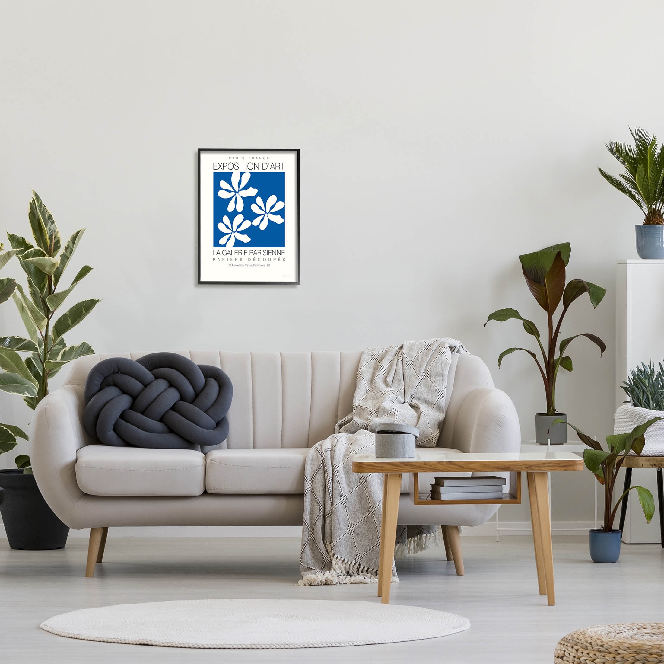 Stupell Industries Modern Blossoms French Exhibition Graphic Art Black Framed Art Print Wall Art, Design by Mercedes Lopez Charro