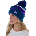 thumbnail image 6 of ToBeInStyle Unisex Soft Stretchy Beanies - Cali Print - Blue W/Purple Stripe - One Size, 6 of 7
