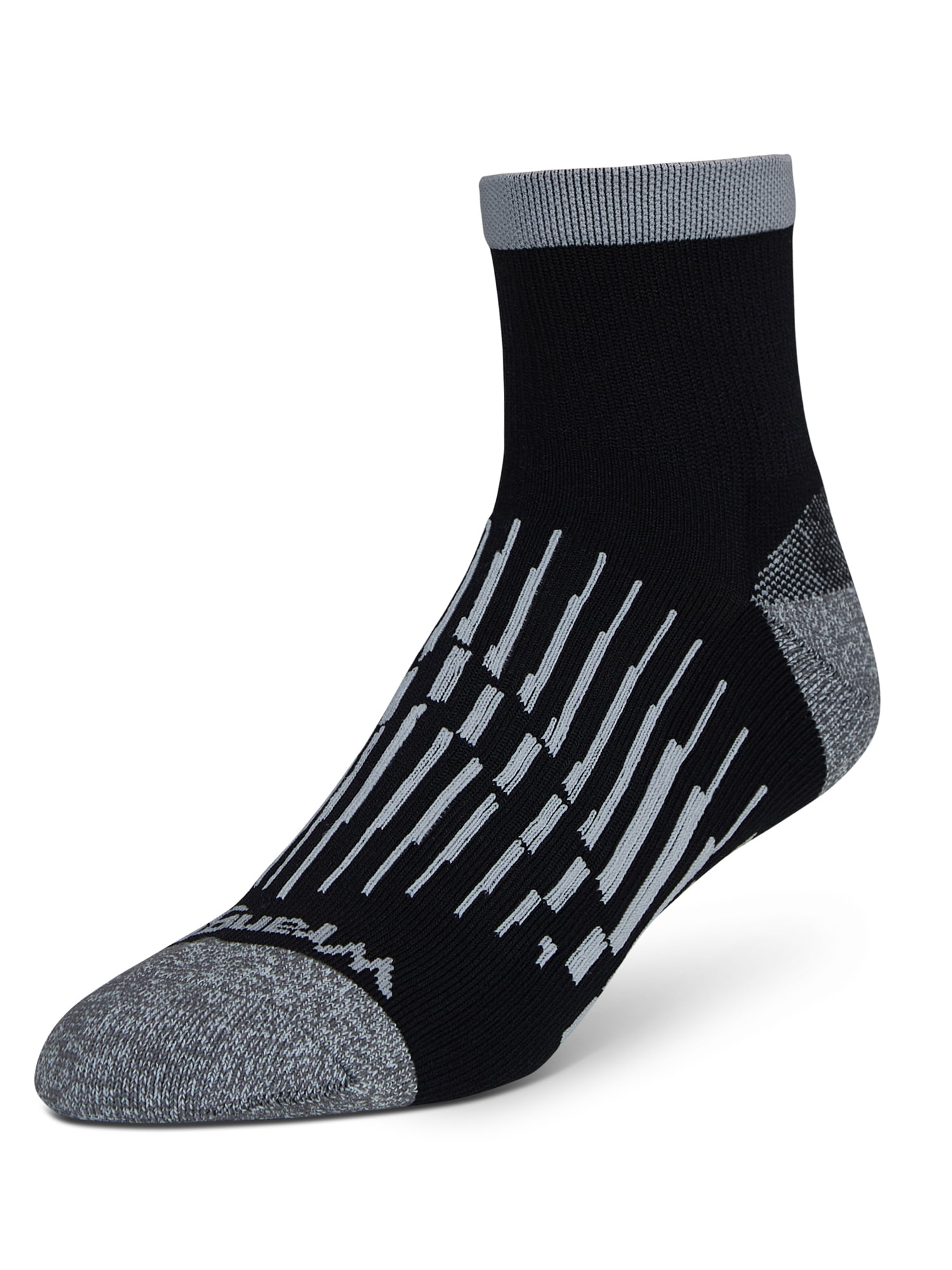 Wrangler Peak Light Compression Ankle Socks for Men, Size 6-12, Gray/Black, 6 Pairs