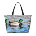 thumbnail image 2 of Fotbe Mallard Duck Swimming In A River Bolsa de Viaje para Playa - Resistente al Agua, Bolsa Tote de Gran Capacidad y Ligera con 7 Bolsillos para Mujeres y Hombres, 2 of 7