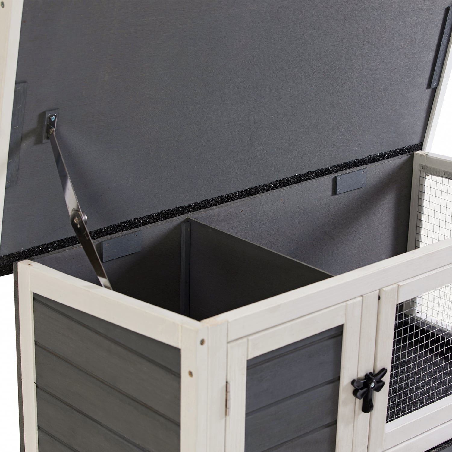 Pefilos 46" Rabbit Hutch for Indoor Deck Wooden Pet Hen House Animal Poultry Cage, Brown Pefilos 46" Rabbit Hutch for Indoor Deck Wooden Pet Hen House Animal Poultry Cage, Brown