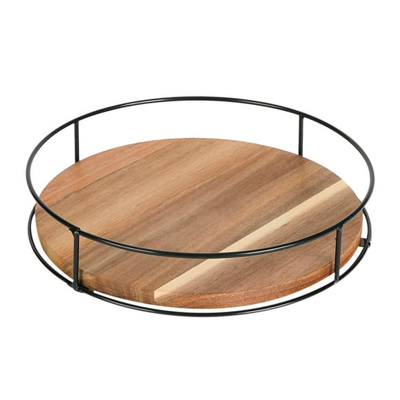 Side Table with Storage Wooden Susan Storage Rack Side Debris Finishing Table Cabinet Rotating Solid Wood Tray Rotating Storage Rack,Racks for Storage,Wood Side Table