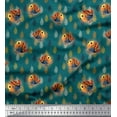 thumbnail image 1 of Soimoi Polyester Crepe Fabric Feather & Bird Cartoon Printed Fabric 1 Yard 42 Inch Wide, 1 of 3