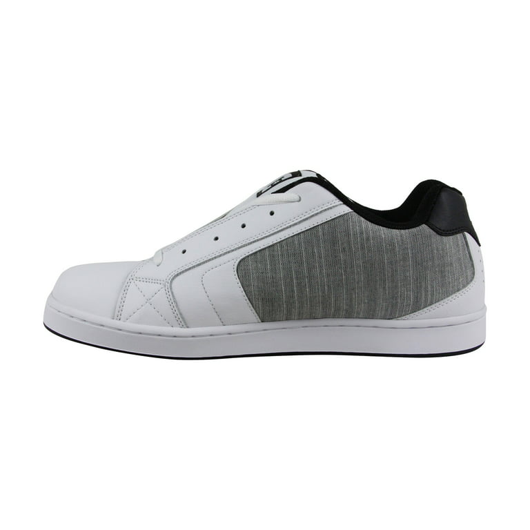 14M Se / White Court Skateboarding Dc Men\'s Grey Leather Graffik - Shoe Ankle-High Heather