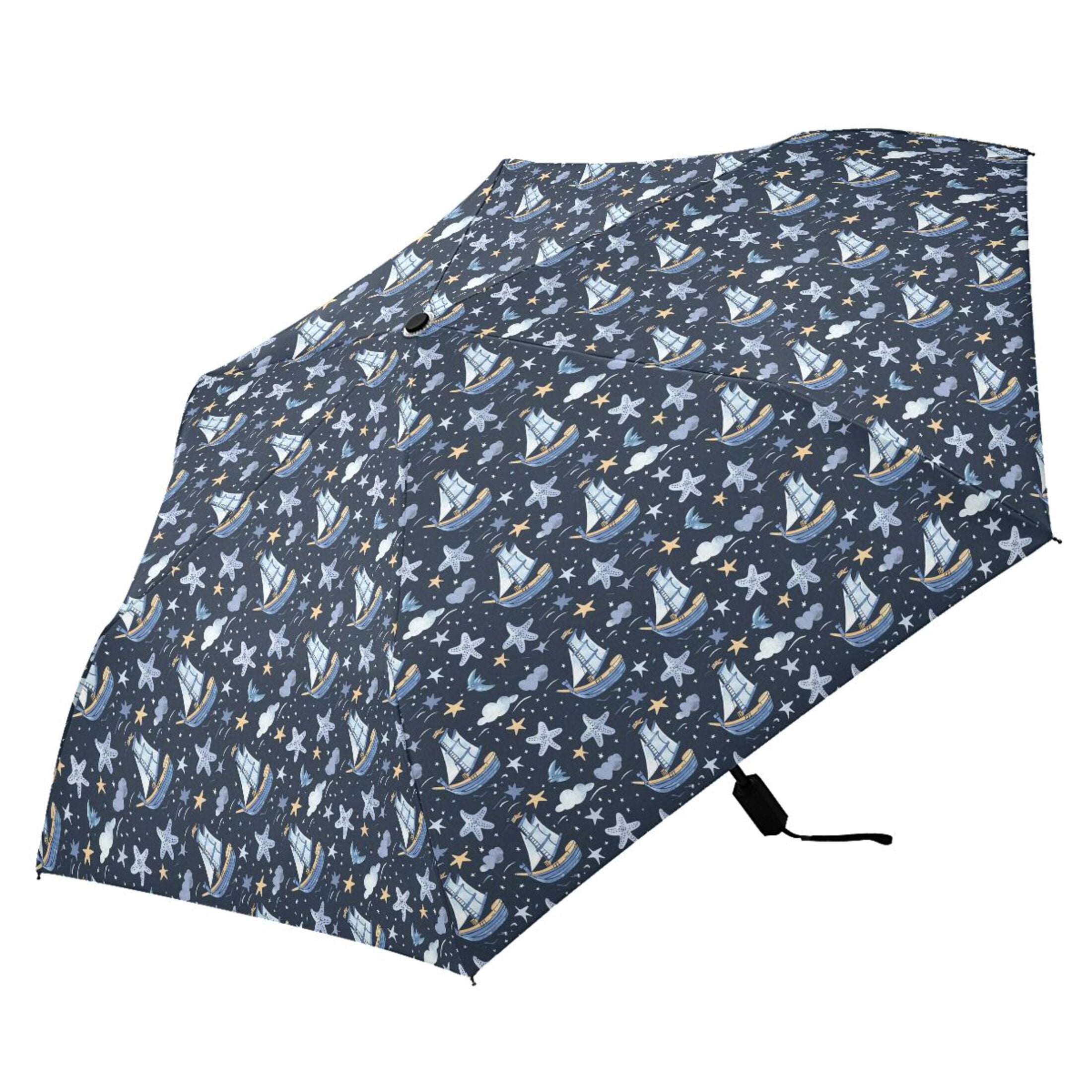 Boat Star Starfish Compact Sun Umbrella Windproof Travel Umbrellas for Rain Strong Portable UV Protection