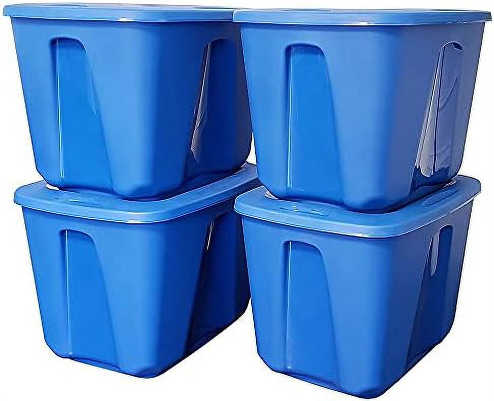 18 Gallon Medium Standard Stackable Plastic Storage Container Bin With